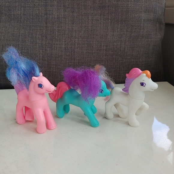 My little pony miniature lot of 3 blue pink white - Picture 5 of 7